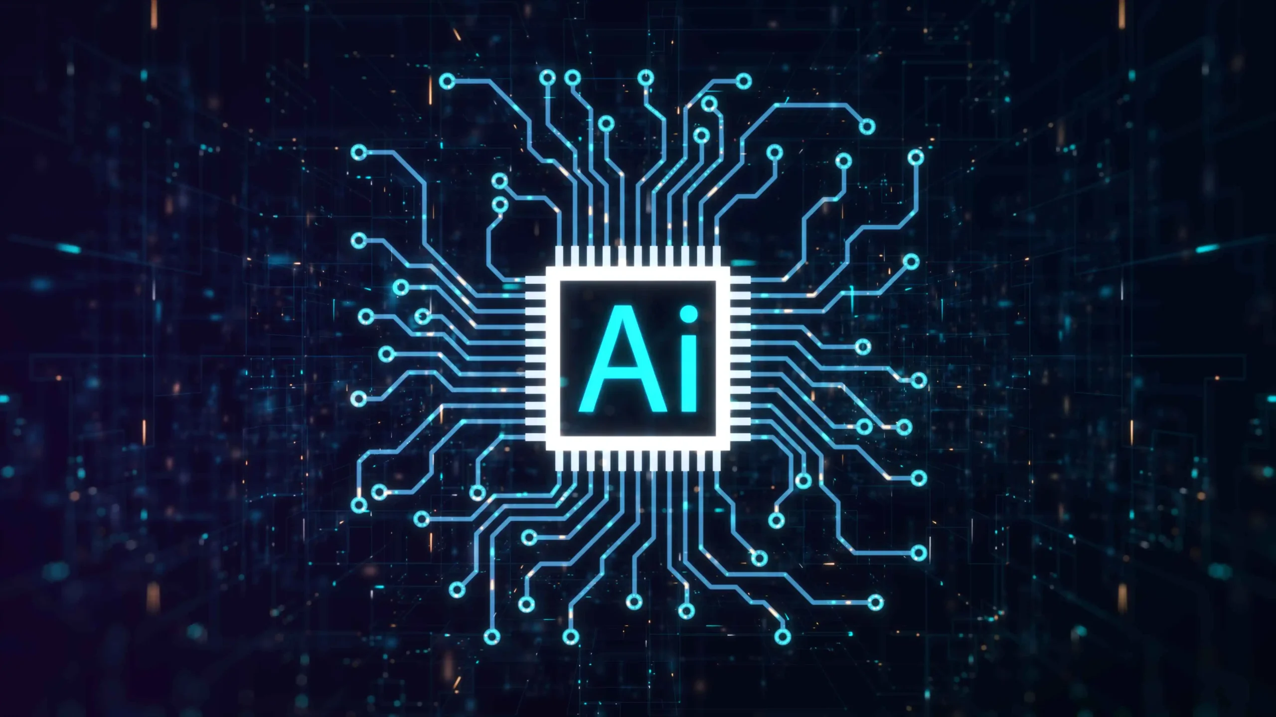 An illustration showing the contrast between a glowing AI chip and a fragile bubble, symbolizing the debate between solid technology and market hype.