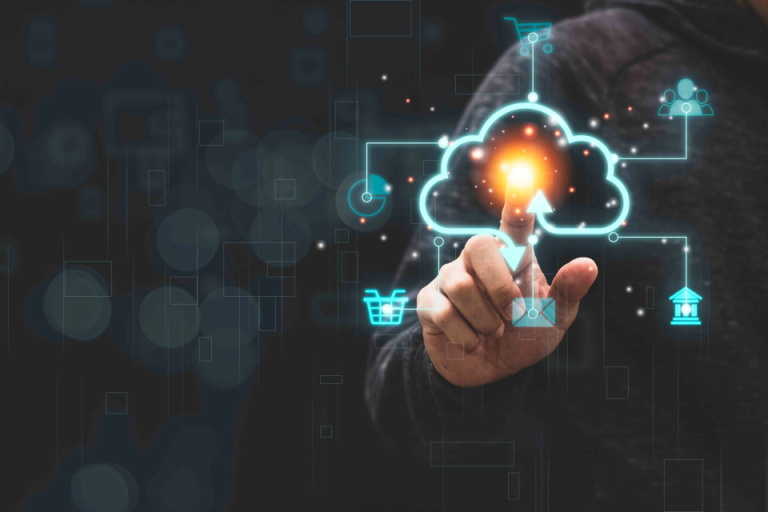 Enterprise Cloud Solutions dashboard showing cloud storage, BaaS, serverless computing, and analytics in Austin, Texas