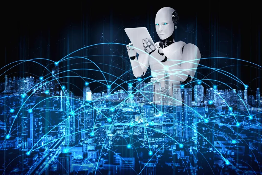 AI infrastructure 2025 showing multi-GPU clusters, Kubernetes orchestration, and hybrid cloud environments powering large-scale AI workloads