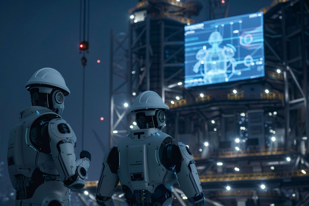 AI in industrial automation monitoring factory machines and production data in real time