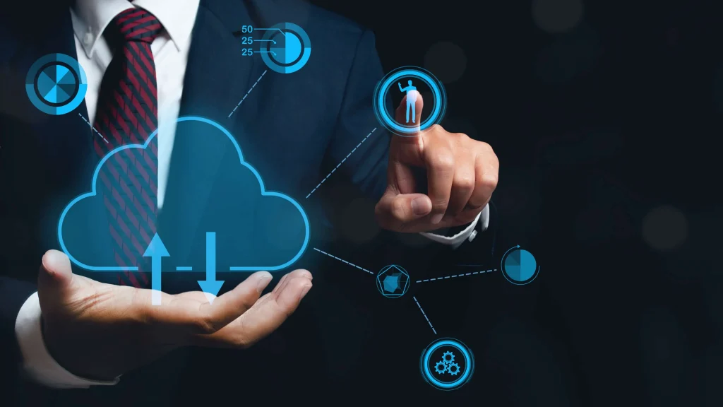 IT consultants managing a secure cloud migration process for a business without downtime