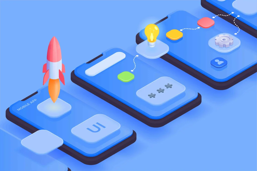 Business professionals reviewing iOS app development trends for 2026, including AI-powered features, SwiftUI development, privacy-first architecture, mobile app security, and enterprise iPhone applications.