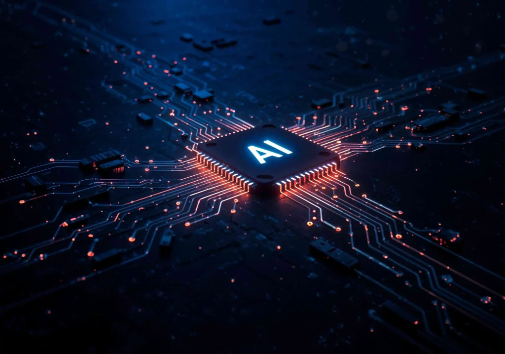 Business leaders reviewing the AI chip race in 2026, comparing NVIDIA, AMD, and Intel to understand cloud AI costs, infrastructure, scalability, and technology strategy.
